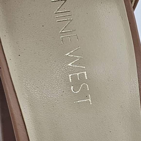 Nine West Allha 3 Macaroon Size 10 Tan Braided Block Heel - Picture 4 of 11